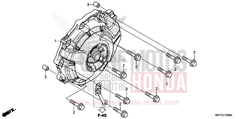 COUVERCLE DE GENERATEUR C.A. de CBR1000RR "Fireblade" VICTORY RED (R334) de 2017